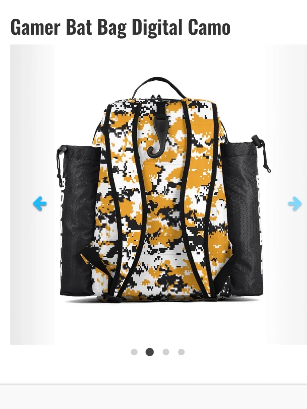 Boombah baseball bat bag Camouflage Digital Backpack in White, Tan, and Black